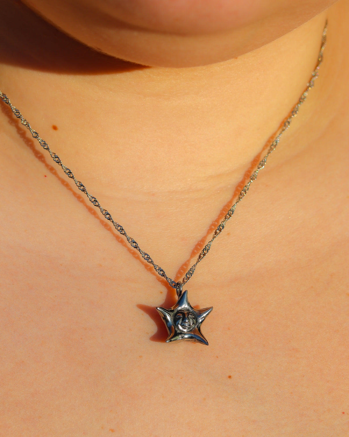 Star Face Necklace
