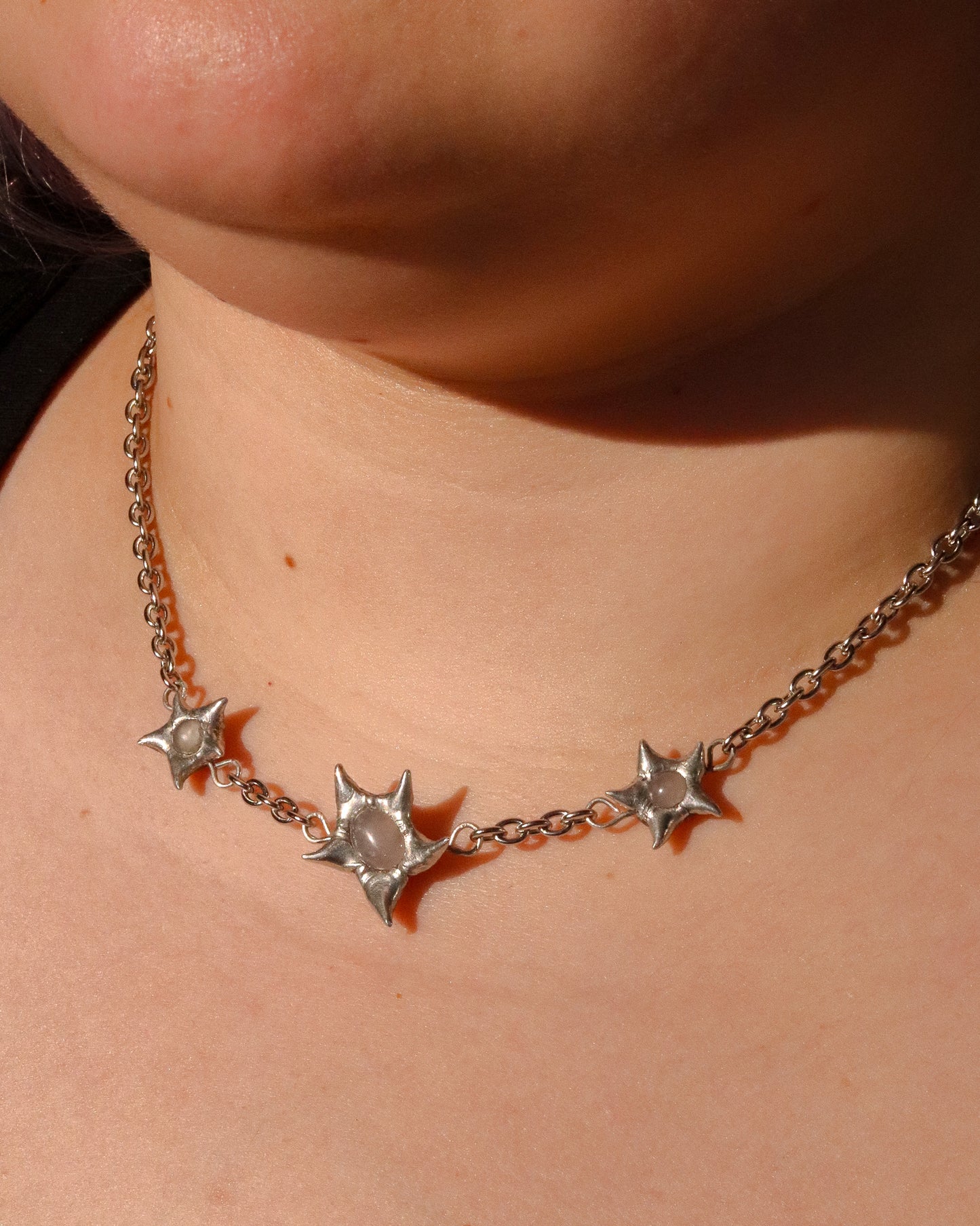 Triple Star in Rose Quartz