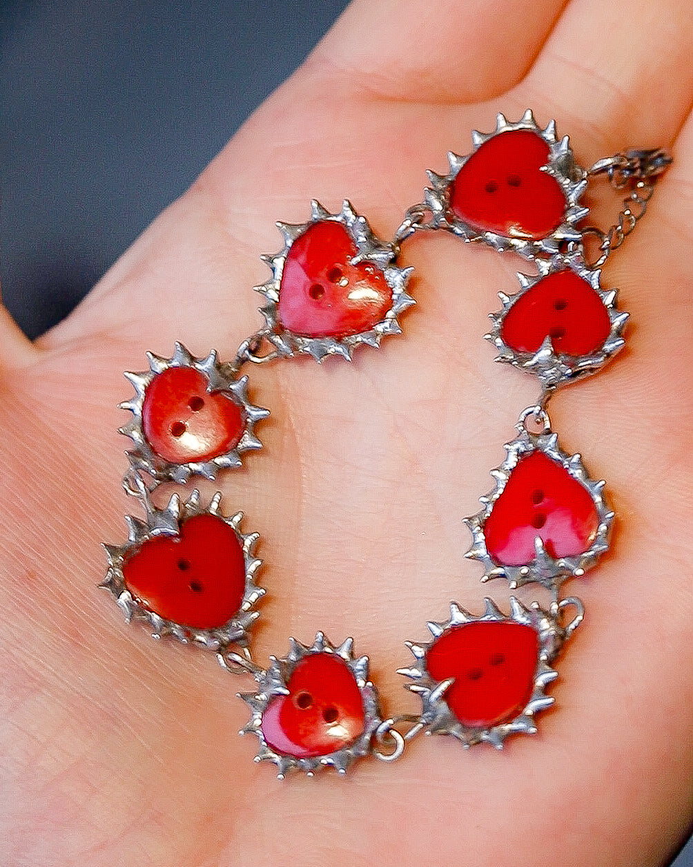 Button Heart Bracelet