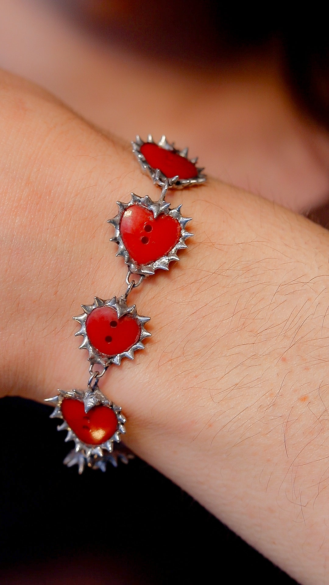 Button Heart Bracelet