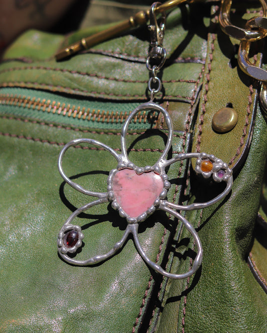 Flower Heart Charm