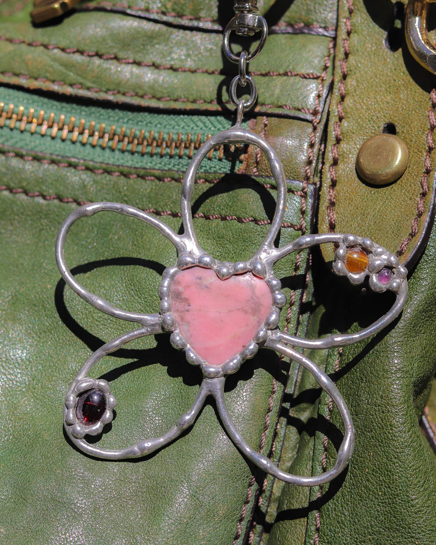 Flower Heart Charm